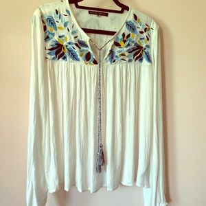 NWOT Embroidered Gauze Top